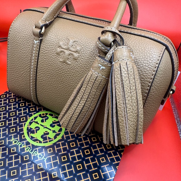 NWT! Tory Burch Thea Mini Satchel Tiramis Leather Crossbody - Picture 3 of 16